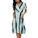 Maternity Dress Labor Women Maternity Casual Short Sleeve V Neck Striped Printed A Line Dress Loose Beach Sundress Trench Women