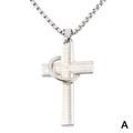 Inspirational Bible Verse Cross Necklace Cross Necklace for Men Stainless Steel Cross Pendant Necklace for Men Women Teens Inspirational Jewelry Gifts M9B6