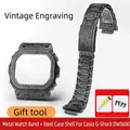 Bracelet de montre en métal + coque en acier pour mol g-shock DW5600 cadre de lunette DW-5610