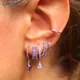 CRMYA-Ensemble de boucles d'oreilles créoles plaquées or pour femmes verre cubique contre-indiqué