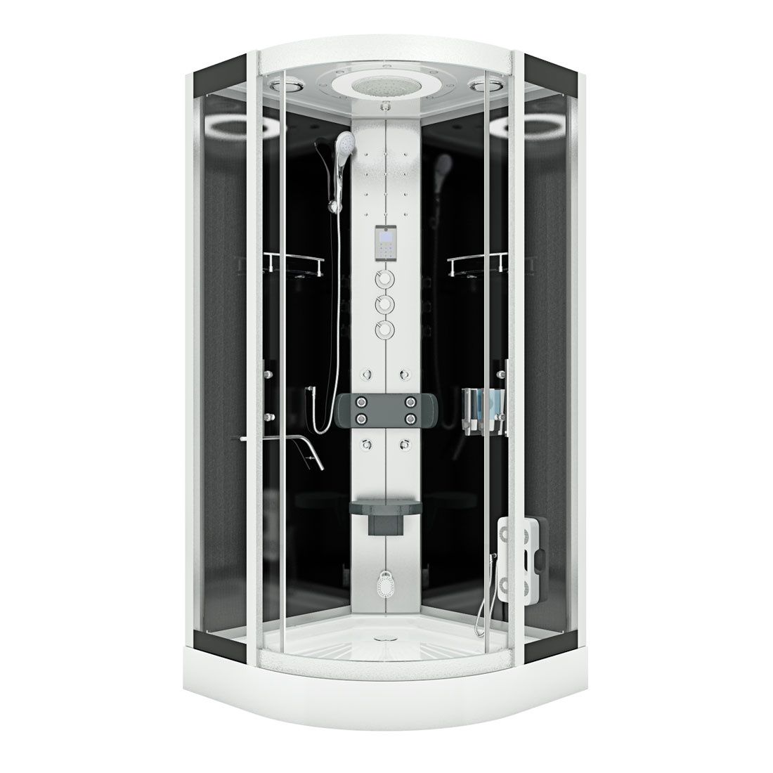 AcquaVapore Dampfdusche Duschkabine Sauna Dusche D58-03T3-EC 80x80 cm mit 2K Scheiben Versiegelung Image