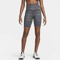 Trainingstights NIKE "One Dri-FIT Women's Mid-Rise " All-Over-Print Shorts" Gr. XL (42), N-Gr, schwarz Damen Hosen Yogahosen