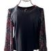 Anthropologie Tops | Anthropologie Small Back Long Sleeve Top With Statement Sleeves Size Small | Color: Black/Pink | Size: S