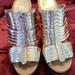 Coach Shoes | Coach Wedge, Sz 7.5, Silver Metallic | Color: Silver | Size: 7.5