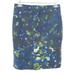 J. Crew Skirts | J. Crew No. 2 Pencil Skirt Size 4 Stretch Cotton Gardenshade Floral Watercolor | Color: Blue/Green | Size: 4