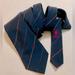 Gucci Accessories | Gucci Authentic 100% Silk Necktie In Navy Blue. Logo. Made In Italy. | Color: Blue/Gold | Size: Os