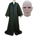 Voldemort Costume Robe Cape Innerwear Voldemort Mask Demon Creepy Halloween Cosplay Outfits Accessories for Adults