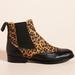 Anthropologie Shoes | Anthropologie Taylor Chelsea Ankle Boots New Box Animal Print Leopard Eu 39 Us 8 | Color: Black/Tan | Size: 8