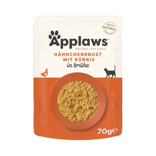 12x70g Chicken with Pumpkin Broth Pouches Applaws Wet Cat Food