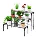 Costway 3 Tier Outdoor Metal Heavy Duty Modern for Multiple Plant Display Stand Rack