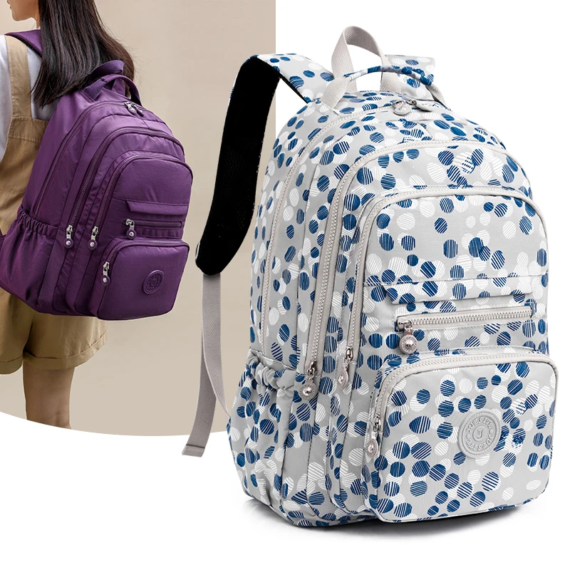 Sac à dos d'école en Nylon pour femmes, sac à dos de voyage de qualité Extra-large, sac imprimé de fleurs pour filles, sac de Sport de plein air de randonnée