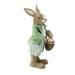 Northlight Seasonal 20.25" Easter Bunny Rabbit Spring Figure w/ Egg Basket, Linen | 20.25 H x 8.25 W x 6.25 D in | Wayfair 32749493