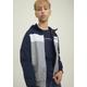 Outdoorjacke JACK & JONES JUNIOR "JJERUSH BLOCKING HOOD" Gr. 128, blau (navy blazer) Jungen Jacken Outdoorjacken