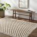 White 84 x 63 x 0.55 in Area Rug - Wade Logan® Camil Checkered Machine Woven Area Rug in Brown/Cream | 84 H x 63 W x 0.55 D in | Wayfair