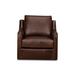 Armchair - Birch Lane™ Nashe 30.5" W Swivel Armchair Genuine Leather/Fabric in Brown | 33.5 H x 30.5 W x 37 D in | Wayfair