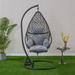 Dakota Fields Swing Chair w/ Stand in Gray | 78.74 H x 48.8 W x 38.8 D in | Wayfair A0F99775A4EA4CCF9F8ECBA24DDFBE3F