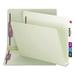 Smead End Tab 2 Expansion Pressboard File Folders w/Two SafeSHIELD Coated Fasteners Straight Tab Letter Size Gray-Green 25/Box (34715)