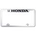 Honda Laser Etched Stainless Steel Truck Cut-Out License Plate Frame (Chrome)