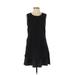 Simply Vera Vera Wang Casual Dress - A-Line Crew Neck Sleeveless: Black Print Dresses - Women's Size Small Petite