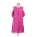 She + Sky Casual Dress: Pink Solid Dresses - Women's Size Small