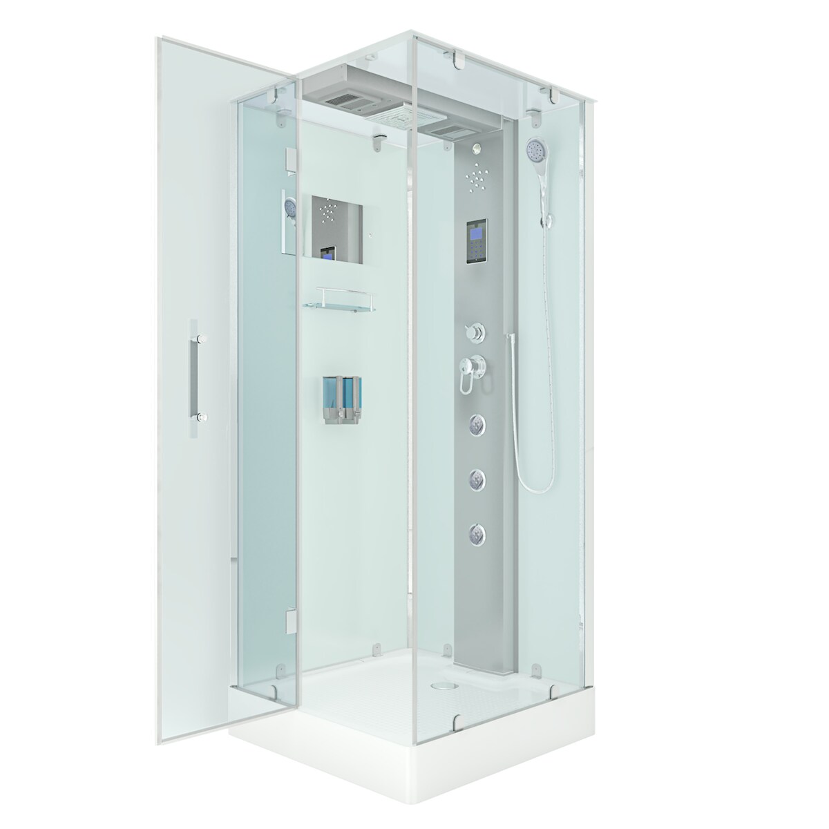 AcquaVapore Duschkabine Komplettdusche Fertigdusche Dusche D38-10L0 90x90 cm ohne 2K Scheiben Versiegelung Image