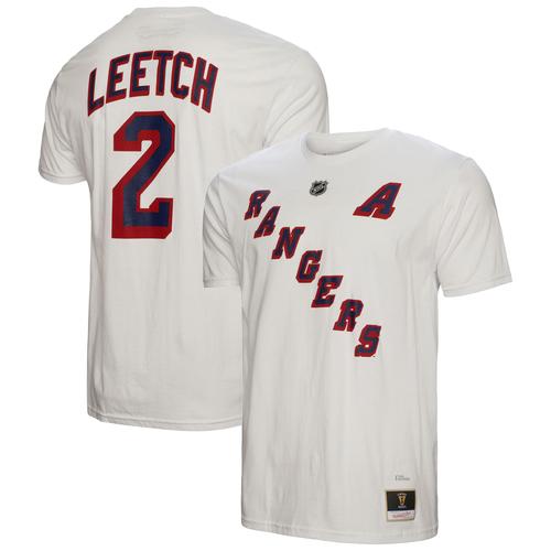 Mitchell & Ness Brian Leetch Herren-T-Shirt mit Namen und Nummer der New York Rangers, weiß