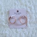 Kate Spade Jewelry | Kate Spade "Elegant Edge" Rose Gold Hoop Earrings | Color: Gold/Pink | Size: Approx 7/8" Diameter