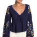 Free People Tops | Free People Kara Embroidered Top Sz Small | Color: Blue/Yellow | Size: S