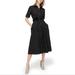 J. Crew Dresses | Jcrew Tie Waist Short Sleeve Shirt Dress New Size 10 | Color: Black | Size: 10