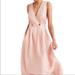 Madewell Dresses | Madewell Button-Waist Wrap Midi Dress Pink Coral Sz 6 | Color: Orange/Pink | Size: 6