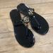 Tory Burch Shoes | Like New Tory Burch Black Sandals Flip Flops Size 8 | Color: Black/Gold | Size: 8