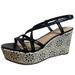 Kate Spade Shoes | Kate Spade Tatiana Lasercut Platform Wedge Strappy Sandal Black White | Color: Black/White | Size: 6.5