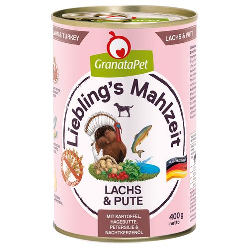 6x400g Granatapet Liebling's Mahlzeit Lachs & Pute Hundefutter nass