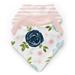 Watercolor Floral Navy Blue & Pink Fabric Bandana Baby Bibs by Sweet Jojo Designs in Pink/White | 11 W in | Wayfair 3P-Bib-WatercolorFloral-PK-BU