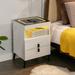 Everly Quinn Anesha 2 - Drawer Nightstand Wood/Glass in White | 25.19 H x 16.78 W x 15 D in | Wayfair 5008C5C2CC4E4BD3BEAA9C29AD1FF149