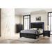 Winston Porter 3-4_Geri LED Upholstered Panel Bedroom Set Upholstered in Black/Brown | 55 H x 48.5 W x 76 D in | Wayfair