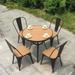 Williston Forge Streicher Round 4 - Person 31.49" Long Outdoor Dining Set Wood/Plastic in Black/Brown | 31.49 W x 31.49 D in | Wayfair