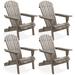 Rosecliff Heights Beckum Solid Wood Folding Adirondack Chair Wood in Gray | 36 H x 19.5 W x 31 D in | Wayfair 483A27DA96EB404F88402B6A30C959B6