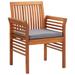 Wildon Home® Modern Dining Chair Patio Dining Chair w/ Cushion Solid Wood Acacia Wood in Brown | 35.4 H x 25.2 W x 23.6 D in | Wayfair