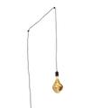 Design hanging lamp black with plug incl. LED lamp dimmable - Cavalux
