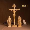 Set 1 - Catholic Home Altar For Family, Religious Statue, Wooden Gifts, Housewarming Gift, New Gift, Home Decor