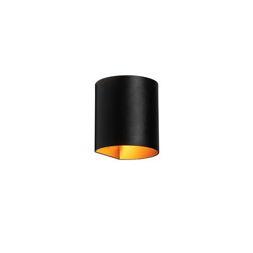 Moderne Wandlampe schwarz mit Messing – Sabbio