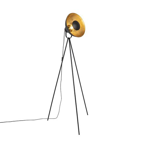 Stehlampe schwarz mit Gold 154,4 cm Stativ - Magnax Eco