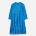 Button-front Tiered Cover-up Dress In Cotton Voile