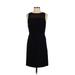 Ann Taylor LOFT Casual Dress - Sheath Crew Neck Sleeveless: Black Print Dresses - Women's Size 0