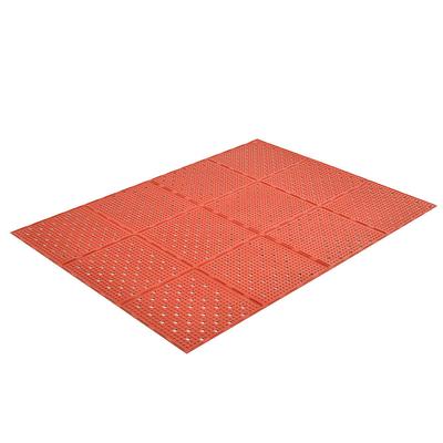 NoTrax T23S0038RD Mult-Mat II Reversible Oil Resistant Floor Mat, 3' x 8', 3/8" Thick, Red