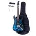 Sharpstar Lightning Style Electric Guitar with Power Cord/Strap/Bag/Plectrums Black & Dark Blue