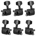 Walmeck 6 Pieces Guitar String Tuning Pegs Semi-closed Tuning Machine Machine Heads Tuners for Electric Guitar Acoustic Guitar(3 Left + 3 Right Black)