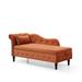 63" Velvet Multifunctional Storage Rectangular Sofa Stool Buttons Tufted Nailhead Trimmed Sofa with 1 Pillow, Solid Wood Legs