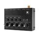 Walmeck Ultra Low Noise 4 Channel Line Stereo Mixer 4 Input 1 Output DC 5V Portable Audio Mixer Microphone Guitar Bass Keyboard Mixers for Bar Stage Studio